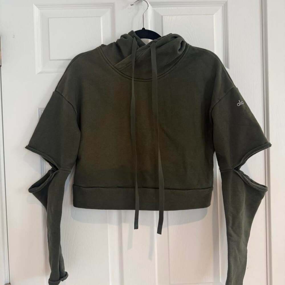 Alo Yoga Women's Khaki and Green Hoodie